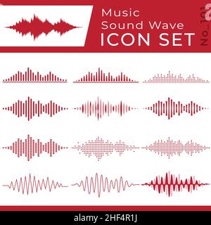 Icône ondes sonores définie.Collection de design vectoriel d'égaliseur d'ondes sonores.Vecteur et illustration. Illustration de Vecteur