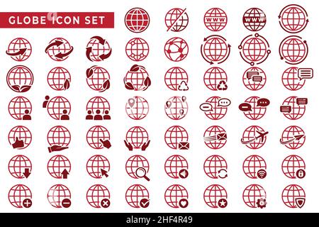 Ensemble d'icônes globe terrestre.Collection d'icônes globe World.Vecteur et illustration. Illustration de Vecteur
