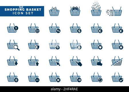 Ensemble d'icônes de panier.Collection de l'icône du panier.Vecteur et illustration. Illustration de Vecteur