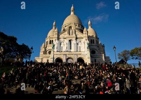 FRANCE.PARIS.18TH QUARTIER.BASILIQUE DU SACRÉ-CŒUR Banque D'Images