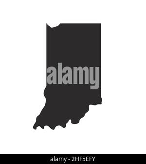 indiana en état silhouette simplifiée contour icône vecteur isolé sur fond blanc Illustration de Vecteur