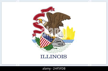 indicateur d'état illinois correct et précis avec vecteur plat seal il isolé sur fond blanc Illustration de Vecteur