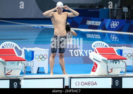 26th JUILLET 2021 - TOKYO, JAPON : Martin Malyutine du Comité olympique russe en action pendant la demi-finale Freestyle masculin 200m au Tokyo 2020 Banque D'Images