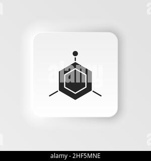 Molécules.Icône de vecteur de type neumorphe de bio-ingénierie.Biotechnologie pour la santé, recherche.Biologie moléculaire, génie biomédical et moléculaire Illustration de Vecteur