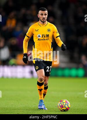 Photo du dossier datée du 01-12-2021 de Romain Saiss de Wolverhampton Wanderers, qui sera sans Wolves pour leur match de la première Ligue contre Southampton à Molineux.Date de publication : vendredi 14 janvier 2022. Banque D'Images