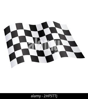 drapeau de course en soie noir et blanc à carreaux volant waving icon vector isolé sur fond blanc Illustration de Vecteur