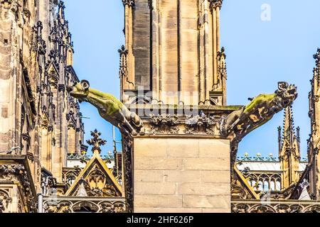 sculpture de gargouille laid au dôme de cologne Banque D'Images