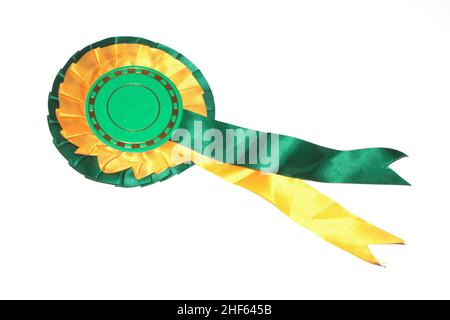 Vintage Winner Rosette Prize badge for Best in Show ou Winng a Race of Award on White Background Banque D'Images