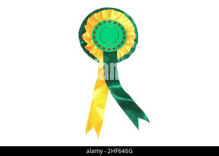 Vintage Winner Rosette Prize badge for Best in Show ou Winng a Race of Award on White Background Banque D'Images