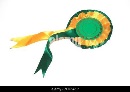 Vintage Winner Rosette Prize badge for Best in Show ou Winng a Race of Award on White Background Banque D'Images