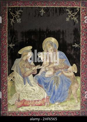 Seidentuch Maria Jesus Johannes. Banque D'Images