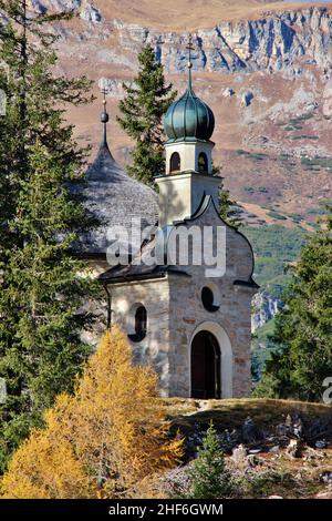 Autriche, Tyrol, Wipptal, Obernberg am Brenner, Obernberger Tribulanum,Paysage, nature, montagnes, Brenner, chapelle catholique romaine de notre-Dame sur le lac (aussi: Maria am See) Banque D'Images