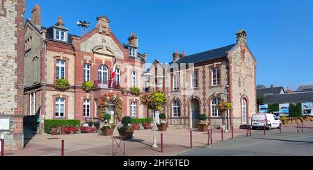 Hôtel de ville de Houlgate, France, Normandie, Calvados, Côte fleurie, Banque D'Images