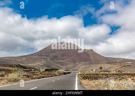 Volcan Monte Corona, 609 m, Lanzarote, Canaries,Espagne, Europe Banque D'Images