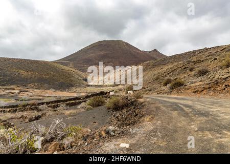 Volcan Monte Corona, 609 m, Lanzarote, Canaries,Espagne, Europe Banque D'Images