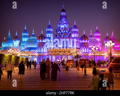 Le Village mondial de Dubaï, Émirats arabes Unis. Banque D'Images