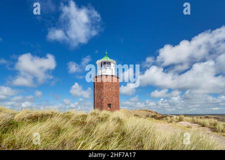 Feu de marque croisée dans les dunes près de Kampen, Ile de Sylt, Schleswig-Holstein, Allemagne Banque D'Images