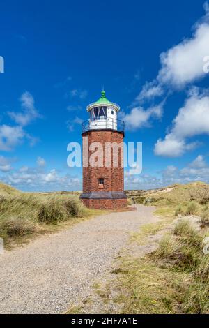 Feu de marque croisée dans les dunes près de Kampen, Ile de Sylt, Schleswig-Holstein, Allemagne Banque D'Images