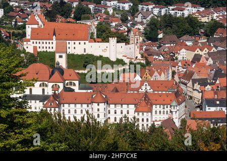 Allemagne, Bavière, Swabia, Allgäu, Ostallgäu,Füssen, Kalvarienberg, vue sur Füssen Banque D'Images