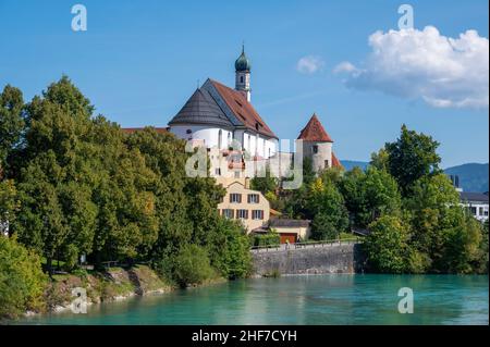 Allemagne, Bavière, Swabia, Allgäu, Ostallgäu,Füssen, Lech, monastère franciscain Banque D'Images