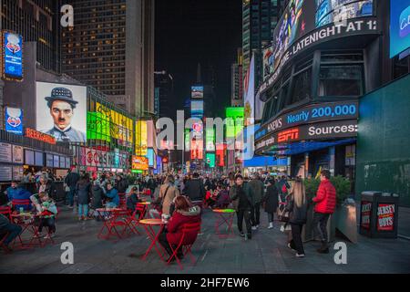 USA, New York City, Manhattan, Times Square, lumières Banque D'Images