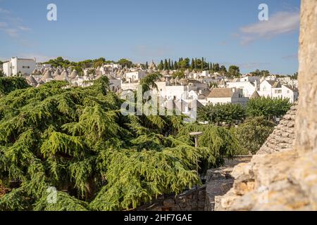 Maisons en pierre de Trulli à Alberobello, Puglia, Italie Banque D'Images
