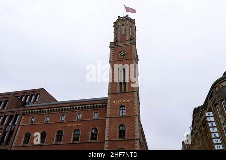 L'ancien bureau de poste, Alte Post, dans le centre-ville de Hambourg, en Allemagne, s'est achevé en 1847 sur Poststrasse dans Neustadt, à Hambourg, qui a été nommé d'après lui.Il Banque D'Images