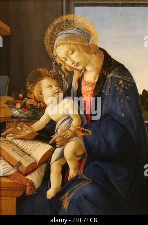 Sandro Botticelli (1445-1510) - Madonna col Bambino (Madonna del libro) (1480-81) tempera su tavola Banque D'Images