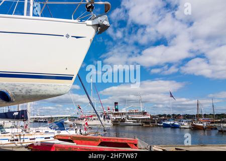 Roskilde, marina, Roskilde Fjord à Roskilde, ZELANDE, Sealand, Sjaelland, Danemark Banque D'Images