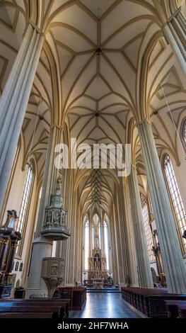 Brno (Brünn), Kostel sv baroque de Jan Krtitel Erna.Tomase (église Saint-Thomas) à Jihomoravsky, Moravie du Sud, Südmähren, Tchèque Banque D'Images