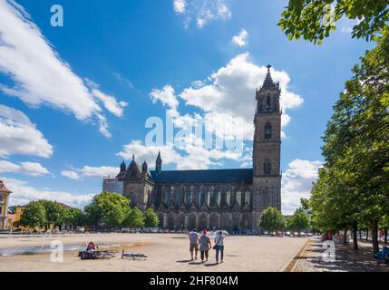 Magdebourg, cathédrale de Sachsen-Anhalt, Saxe-Anhalt, Allemagne Banque D'Images