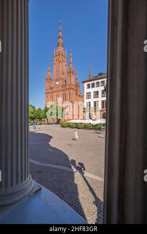 Allemagne, Hessen, Wiesbaden, Marktkirche Banque D'Images