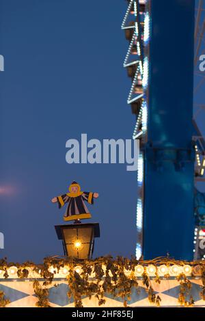 Oktoberfest, Munich, nuit, Wiesn, Münchner Kindl Banque D'Images