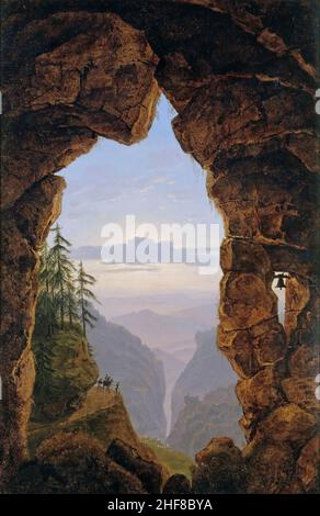 Karl Friedrich Schinkel - la porte dans les rochers. Banque D'Images