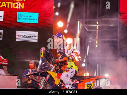 Djeddah, Arabie Saoudite.14th janvier 2022. Au cours de la fin du podium du Dakar Rally 2022, le 14th 2022 janvier à Jeddah, Arabie Saoudite - photo Florent Gooden / DPPI crédit: DPPI Media/Alay Live News Banque D'Images