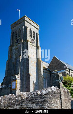 Église de la Sainte Trinité à Salcombe de Market Street, Salcombe, Devon, Angleterre Royaume-Uni Banque D'Images