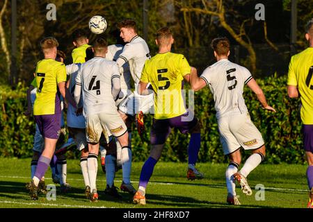 Swansea, pays de Galles.14 janvier 2022.Action lors du match de la coupe Premier League entre Swansea City moins de 23s ans et Exeter City moins de 23s ans à la Swansea City Academy à Swansea, pays de Galles, Royaume-Uni, le 14 janvier 2022.Crédit : Duncan Thomas/Majestic Media.Credit: Majestic Media Ltd/Alay Live News Banque D'Images