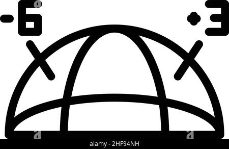 Vecteur de contour de l'icône de fuseau horaire.Horloge universelle.Heure globale Illustration de Vecteur