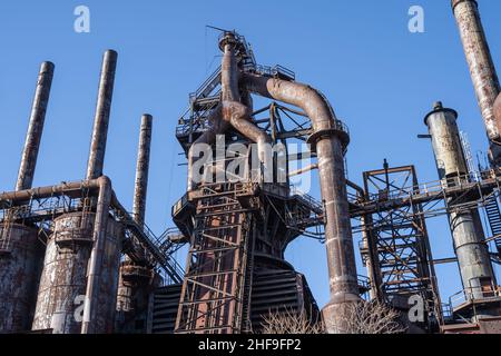 Usine d'acier abandonnée, usine Bethlehem Steel à Bethlehem, en Pennsylvanie. Banque D'Images