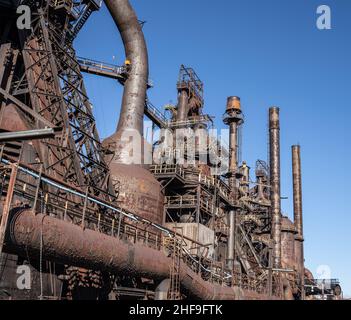 Usine d'acier abandonnée, usine Bethlehem Steel à Bethlehem, en Pennsylvanie. Banque D'Images