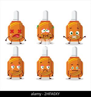 Caractère de dessin animé de stylo de correction orange avec expression de corde.Illustration vectorielle Illustration de Vecteur