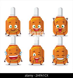 Personnage de dessin animé du stylo correcteur orange avec expression de sourire.Illustration vectorielle Illustration de Vecteur