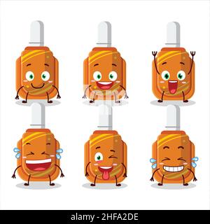 Personnage de dessin animé du stylo correcteur orange avec expression de sourire.Illustration vectorielle Illustration de Vecteur