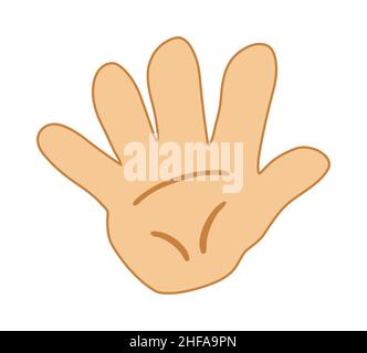 Icône de comptage de cinq doigts pour l'éducation.Mains avec les doigts. Illustration de Vecteur