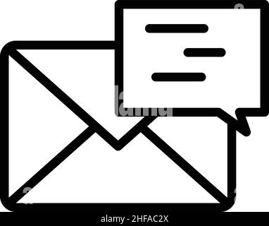 Vecteur de contour de l'icône de messagerie instantanée.Post smm.Marketing croisé Illustration de Vecteur