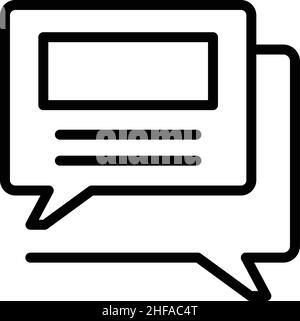 Vecteur de contour de l'icône de bulle de discussion.Post smm.Médias sociaux Illustration de Vecteur