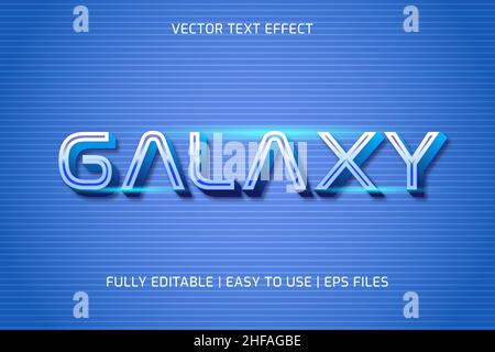 galaxie moderne modifiable d'effet de texte vectoriel. entièrement éditabe, fichiers eps, facile à utiliser Illustration de Vecteur