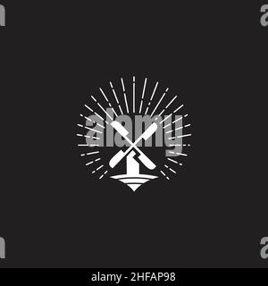 Modèle vectoriel d'inspiration pour le logo de l'icône de la papeterie Illustration de Vecteur