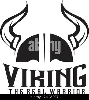Modèle d'illustration vectoriel avec logo icône de casque Viking Illustration de Vecteur