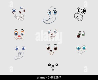 Yeux de dessins animés professionnels et magnifiques Illustration de Vecteur